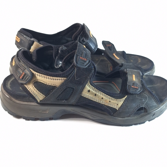 ECCO Offroad Men's Nubuck Walking Sandal Black Tan EU 45 US 11-11.5 - Picture 5 of 10
